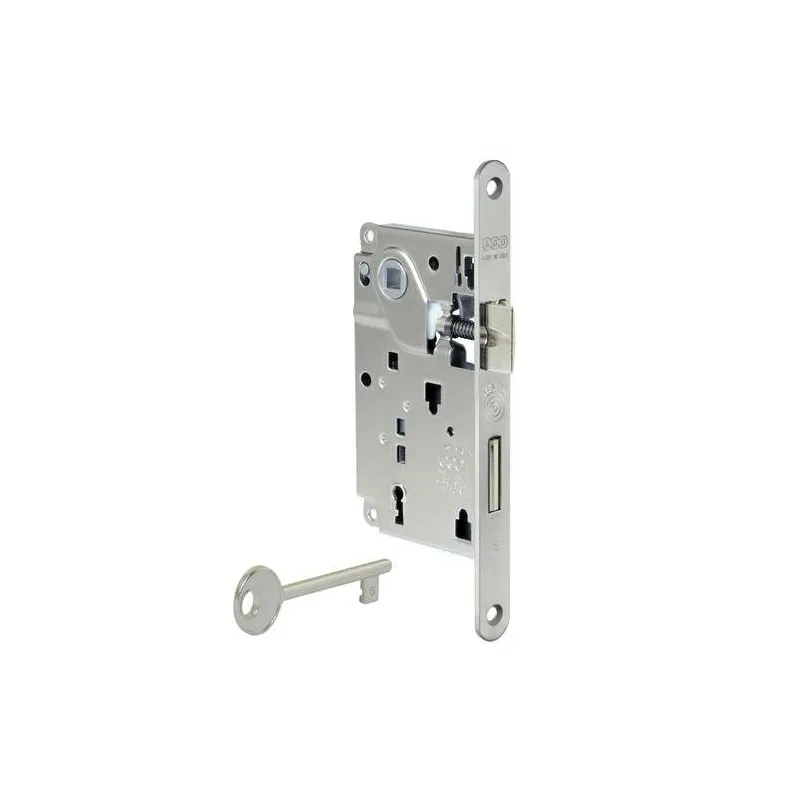 Zamek drzwiowy na klucz 90/50 chrom mat F18 CENTRO z ryglem
