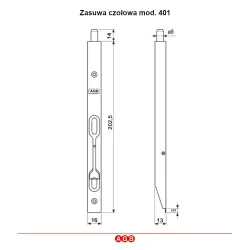 Zasuwa czołowa 401-200 mosiądz AGB KANTRYGIEL
