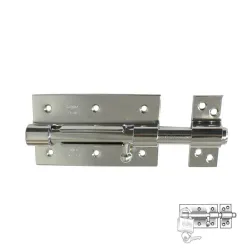 Zasuwka 454-120 niklowana z otworem na  kłódkę