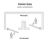 Zawias do drzwi 140x55mm stal biały rozłączny LEWY (pl) mod. 505