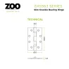 Zawias do drzwi 102x63x2,5mm stal nierdzewna INOX złoty 2szt. mod. ZHSS63S