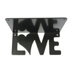Wspornik półki półka stalowa czarna 140x180mm mod. LOVE