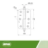 Zawias stalowy ozdobny 70x43mm mosiądzowany Prawy (pl) mod. 542