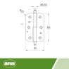 Zawias stalowy ozdobny 60x41mm mosiądzowany LEWY (pl) mod. 542