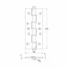 Zawias do drzwi sprężynowy mosiężny 180x80x4mm mod. 3030 DIS