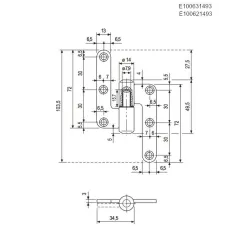 Zawias AGB 120 ALA-14mm do okiennic czarny lewy