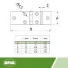 Zawias szeroki 22x50mm stalowy cynkowany RAMAL