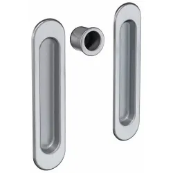 Uchwyty wpuszczane owalne 152x36mm chrom satyna SCIVOLA-F + uchwyt na palec