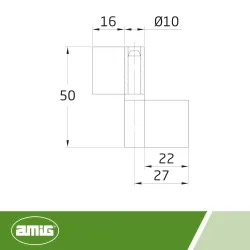 Zawias do spawania skrzydełkowy 50x48x1,8mm PRAWY (pl) mod. 1