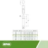 Zawias do spawania 100x16mm łezka stal surowa mod. 7
