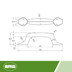 Uchwyt meblowy 145 mosiądzowany mod.5