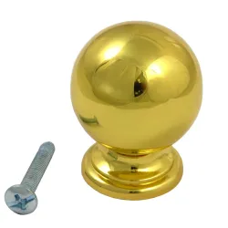 Gałka meblowa 32mm złota kulka z podstawką mod. 60