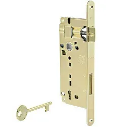 Zamek drzwiowy na klucz 90/35 F22 mosiądzowany PATENT GRANDE