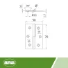 Zawias do drzwi 70x50mm stal nierdzewna INOX rozłączny PRAWY (pl) mod. 2066
