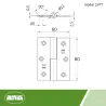 Zawias do drzwi 80x60mm stal nierdzewna INOX rozłączny PRAWY (pl) mod. 2077