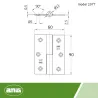 Zawias do drzwi 90x60mm  stal nierdzewna INOX rozłączny PRAWY (pl) mod. 2077