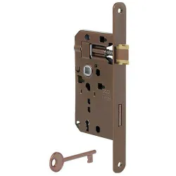 Zamek drzwiowy na klucz 72/55 brązowy F24x235mm EUROPA