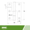 Zawias do drzwi 76x58mm stal nierdzewna INOX PRAWY (pl) mod. 440 MB