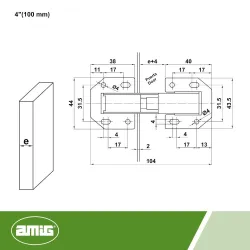 Zawias meblowy 100mm niklowany automatyczny mod. 15