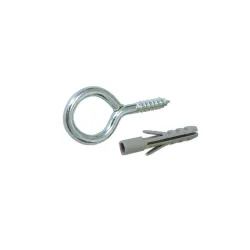 Haczyk wkręcany 2,5x30mm oczko 10mm + kołek rozporowy 4x22 cynk 8szt.