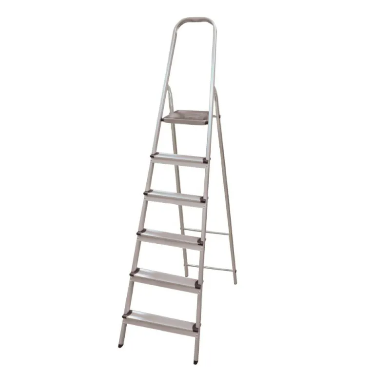 Drabina aluminiowa składana 6 stopni szara udźwig 150kg mod. 485