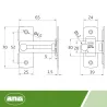 Zamknięcie kątowe zasuwka/haczyk ze stali nierdzewnej inox 65mm mod. 10L AMIG