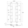 Zawias wahadłowy aluminiowy 180mm biały mod. 3035