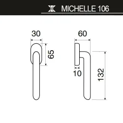 Klamka okienna MICHELLE 106 mosiężna