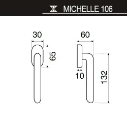 Klamka okienna MICHELLE 106 mosiężna