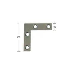 Narożnik IPA 70x70x16mm electroplated 21635