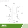 Zawias do drzwi 100x88mm stal nierdzewna INOX rozłączny LEWY (pl) mod. 425