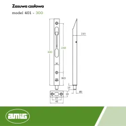 Zasuwa czołowa 401-300 złoto antyczne KANTRYGIEL