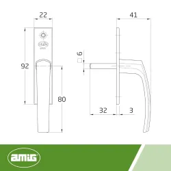 Klamka okienna mosiężna lakierowana trzpień 6mm mod. 120