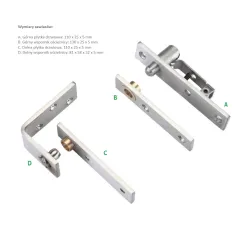Pivot komplet zawiasów kwadr 304 SSS