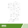 Zawias do drzwi 95x52 stal mosiądzowany rozłączny LEWY (pl) mod. 406