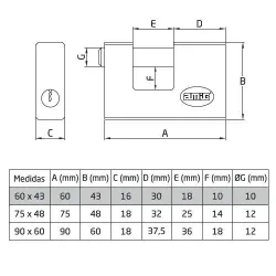 Kłódka 60mm mosiężna mod.200 display