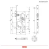 Zamek drzwiowy na wkładkę 72/55 czoło 24x235mm mosiądzowany EUROPA