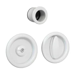Uchwyty wpuszczane do WC okrągłe 60mm białe SCIVOLA Q + naparstek