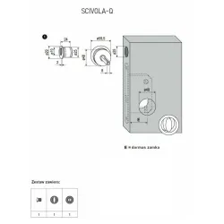 Uchwyty wpuszczane do WC okrągłe 60mm białe SCIVOLA Q + naparstek