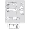 Trzpień zawiasu 9mm regulowany 86-115 szyld 90x25mm srebrny mat AGB