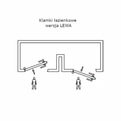 Klamka z zamkiem 712 Lewa chrom mat do łazienki