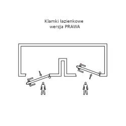 Klamka z zamkiem + pokrętło Prawa złoto antyczne łazienkowa mod. 702
