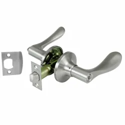 Klamka z zamkiem + pokrętło chrom mat Prawa łazienkowa mod. 702