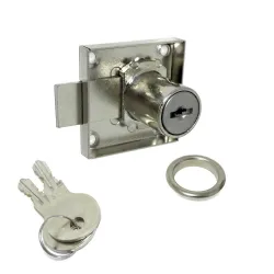 Zamek meblowy fi.19mm niklowany mod. 1A1 KA EAN na jeden wzór klucza