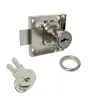 Zamek meblowy fi.19mm niklowany mod. 1A1 KA EAN na jeden wzór klucza
