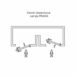 Klamka z zamkiem + pokrętło Prawa złoto antyczne łazienkowa mod. 712