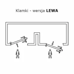 Klamka z zamkiem klucz+pokrętło mosiądzowana Lewa mod.720