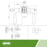 Klamka z zamkiem klucz+pokrętło mosiądzowana Lewa mod.720