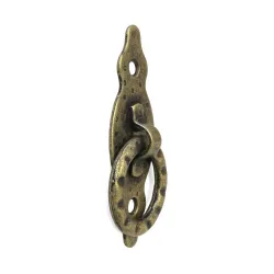 Uchwyt meblowy z kółkiem 80x30x1,5mm złoto antyczne pionowy mod.1001