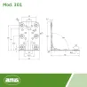 Łącznik kątowy mod.301-90x65 żół.ocy